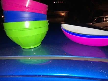 Photo of free Cute multicolored plastic bowls (Foothill Boulevard Cupertino) #1
