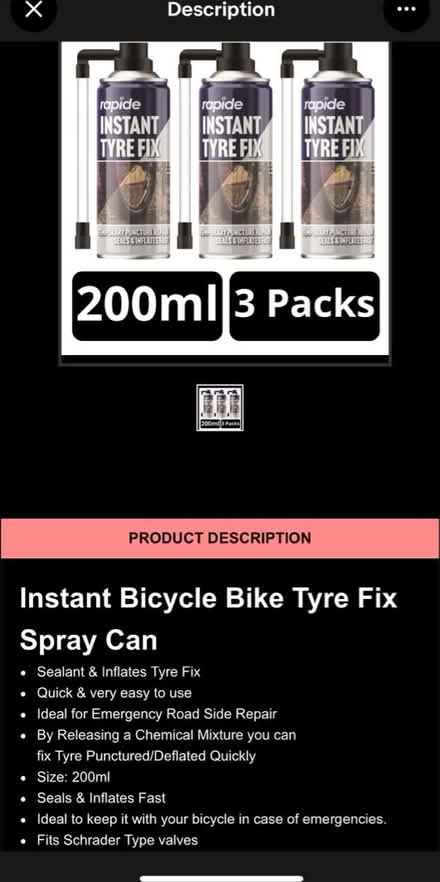 Photo of free Instant Tyre Fix 3 cans (SW12 8TQ) #2