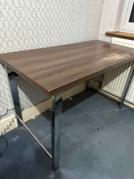 Photo of free Walnut office desk with silver legs (Woodside Park N12) #2