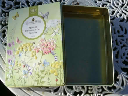 Photo of free Empty decorative metal biscuit tin 9.5"x7"x2" (Kempsey WR5) #2