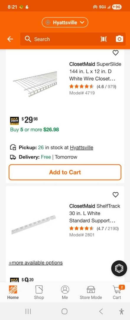 Photo of ASK: CLOSETMAID TRACK (any length) (20722 - near Peace Cross) #1