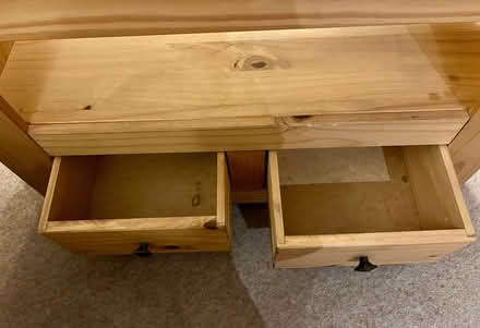 Photo of free Oak Furniture Land TV Cabinet with 2 Drawers - as new (Raynes Park SW20) #1