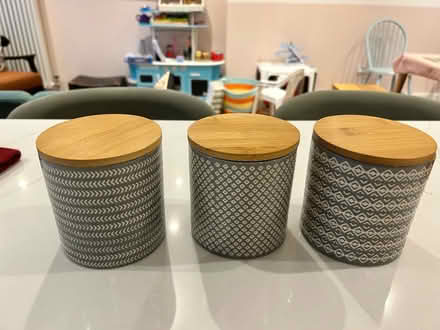 Photo of free X3 jars with wooden lid (Horsforth LS18) #1