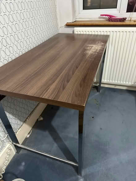 Photo of free Walnut office desk with silver legs (Woodside Park N12) #4