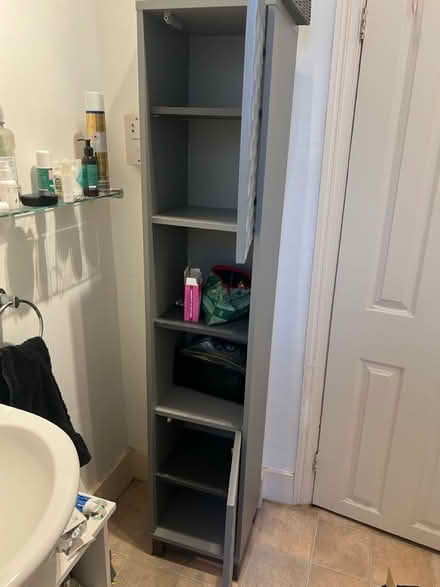 Photo of free Tall Grey Bathroom cupboard (Mitcham CR4) #2