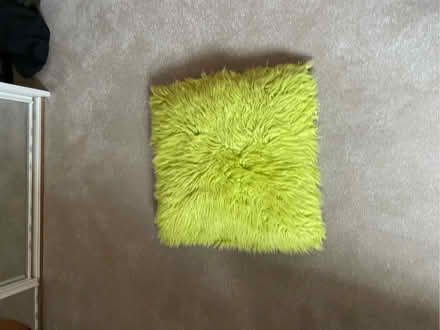 Photo of free Lime green fluffy cushion (Avening GL8) #1
