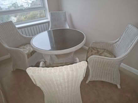Photo of free Conservatory furniture set: table + 4 chairs (Prince of Wales Steps TQ1) #1