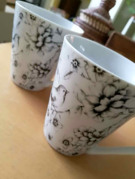 Photo of free Two mugs, bird and flower pattern (Minchery Farm OX4) #1