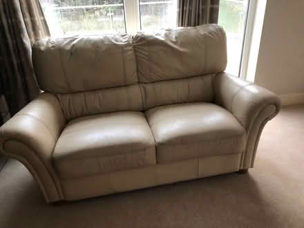 Photo of free Cream leather 2 seater sofa (Benenden TN17) #1