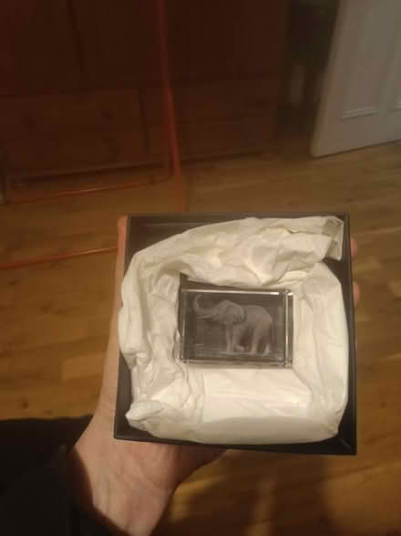 Photo of free Vintage laser art elephant in glass cube (Kentish Town NW5) #2