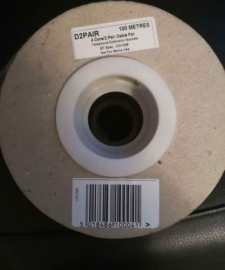 Photo of free Reel of telephone cable + plugs (Woodley RG5) #1