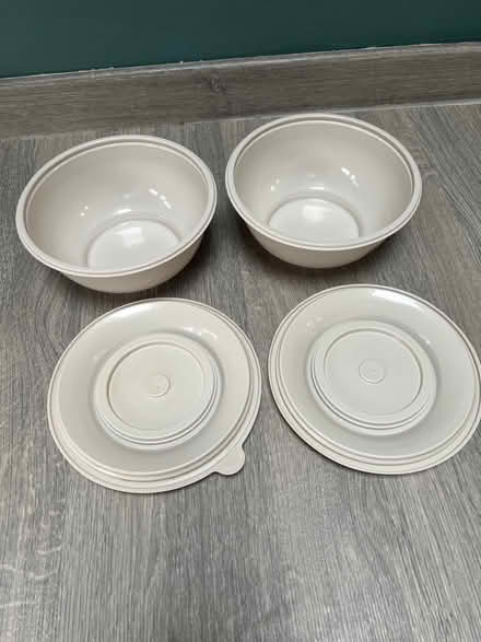 Photo of free 2 circular plastic containers with lids (Southsea PO4) #3