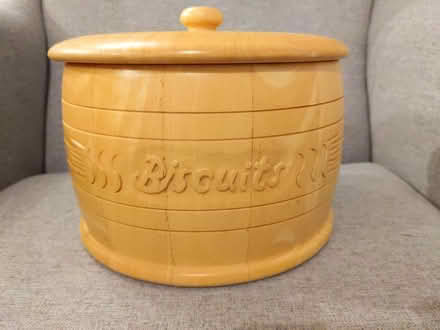 Photo of free Wooden biscuit barrel (CR5, Old Coulsdon) #1