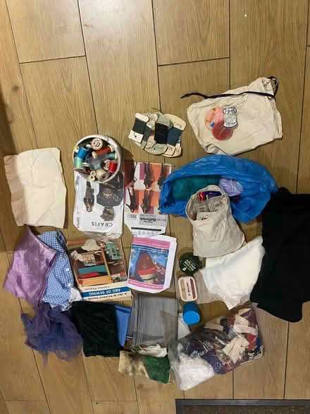 Photo of free Assorted fabric scraps and sewing items (St Just TR19) #1
