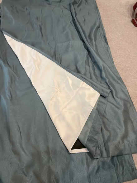 Photo of free 4 x Blue black out curtains (Leigh woods) #2