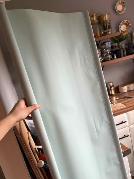 Photo of free Roller blind, 175cm W, light blue (Hackenthope S12) #2