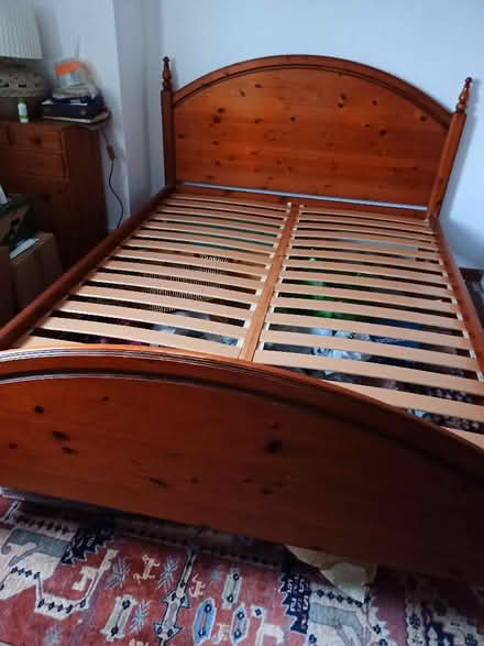 Photo of free Wooden double bed frame - No mattress (Sidley TN40) #1