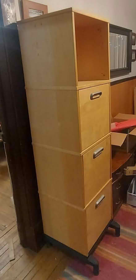 Photo of free Wooden filling cabinet (Broadview and Gerrard) #1