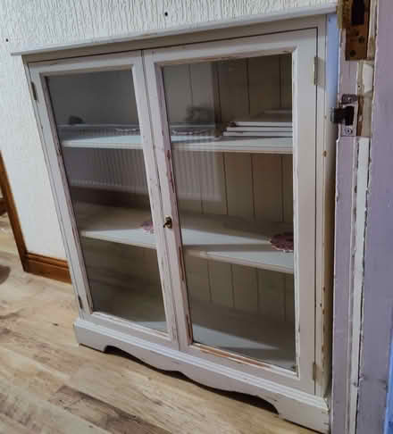 Photo of free Glass & wooden cupboard with matching cup shelves (Scotforth LA1) #2