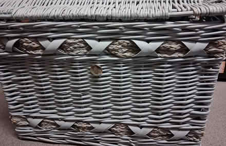 Photo of free Large blue wicker storage basket (Brixton SW9) #3
