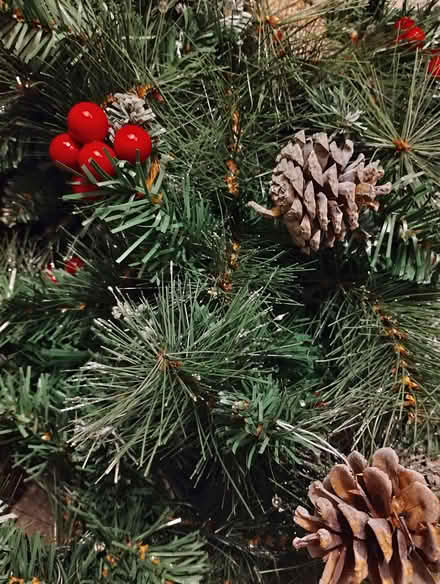 Photo of free 5 foot Xmas tree with snow, berries and cones (Hoylake CH47) #1