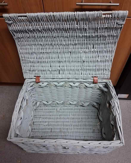 Photo of free Large blue wicker storage basket (Brixton SW9) #4