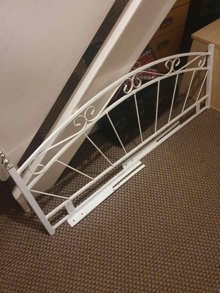 Photo of free Single metal white headboard (Portsmouth paulsgrove) #1