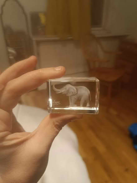 Photo of free Vintage laser art elephant in glass cube (Kentish Town NW5) #1