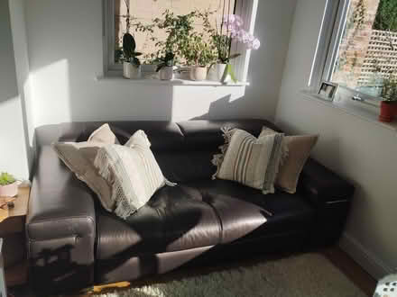 Photo of free Three seater leather sofa (SW18) #1