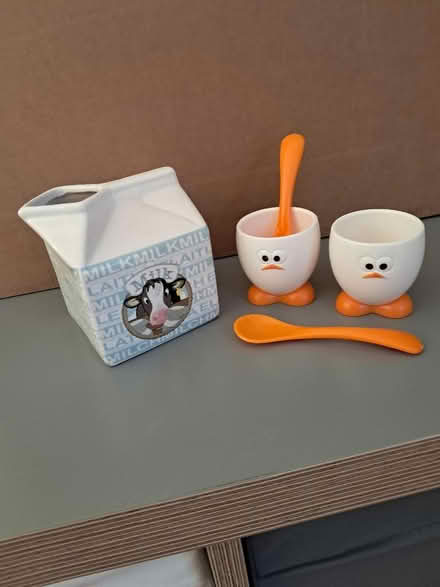 Photo of free Novelty egg cups and milk jug (Belper DE56) #1