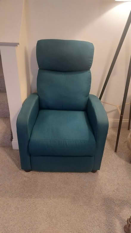 Photo of free Teal Recliner (Arlington MA) #1