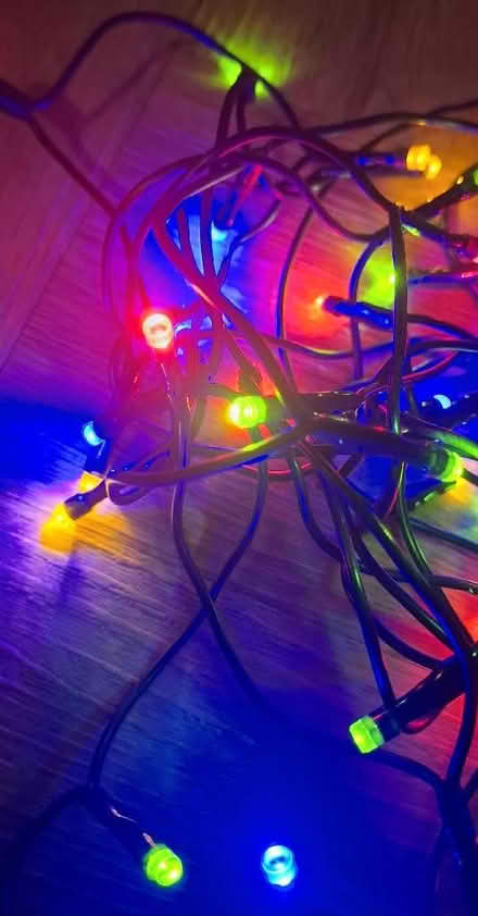 Photo of free Christmas lights (3) - 50, coloured, plug in, dark green wire (Boughton Monchelsea ME17) #3