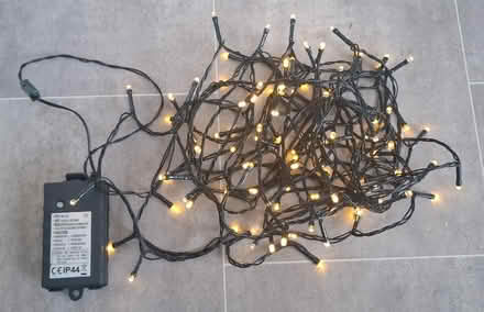 Photo of free Christmas lights (1) - dark green wire, 100, warm white, battery operated (Boughton Monchelsea ME17) #1