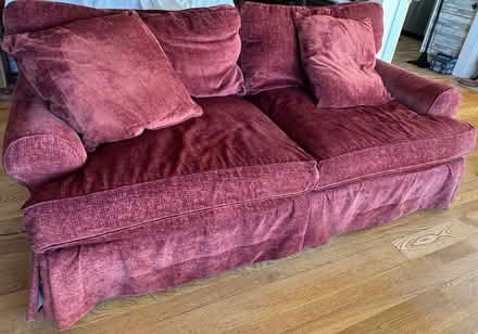 Photo of free Comfortable red sofa and cover set (Oakland hills) #1