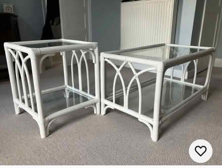 Photo of free 2 Cane Side Tables with Glass Top and Shelf (Coney Hall BR4) #1