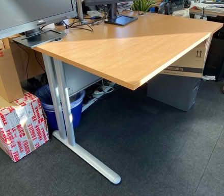 Photo of free 2 birch straight office desks (Nr East India E14) #1