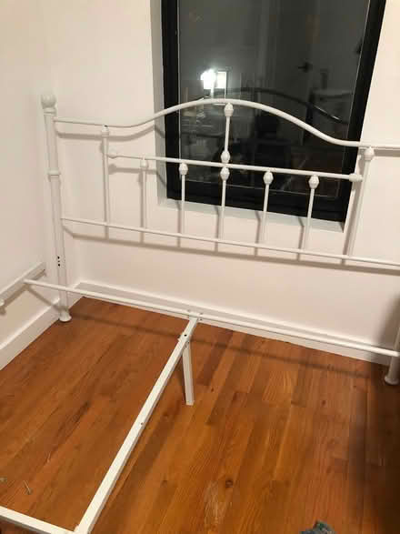 Photo of free Queen-sized metal bedframe (Bushwick) #1