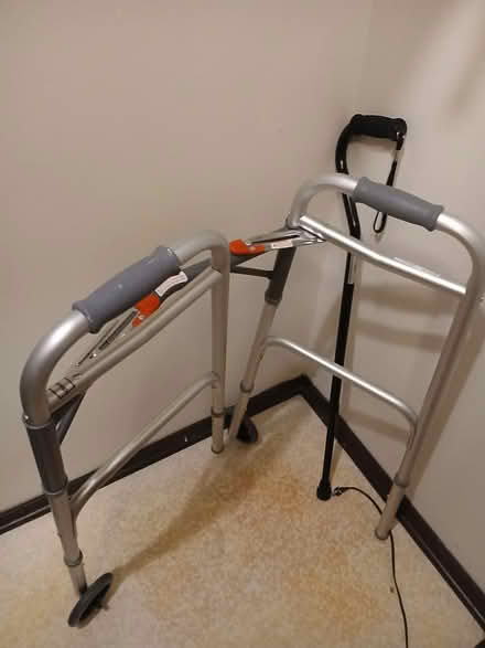 Photo of free universal base walker and a cane (Healey Champaign) #1