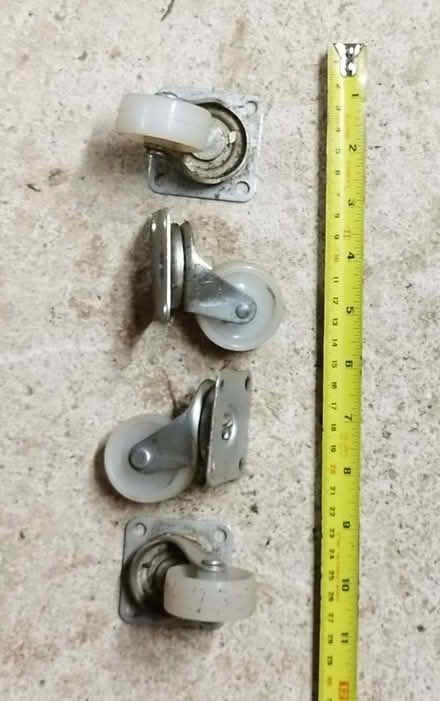Photo of free 4 small castors suitable for beds, trolleys, etc. (Cainscross GL5) #1