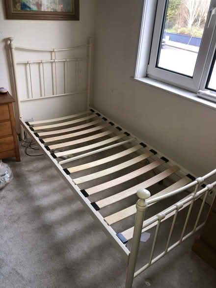 Photo of free Single bed, metal frame (Douglas Road) #1