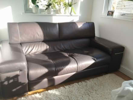 Photo of free Three seater leather sofa (SW18) #4