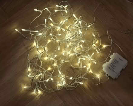 Photo of free Christmas lights (2) - Clear wire,100, warm white, battery operated (Boughton Monchelsea ME17) #1