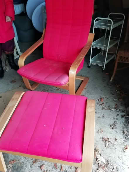 Photo of free Ikea red chair and stool (Broad Fields, EX2) #1