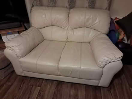 Photo of free Cream leather 2 seater sofa (WV15) #1