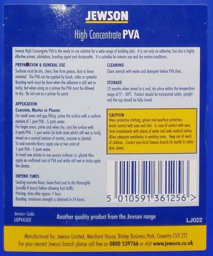 Photo of free Jewson High Concentrate PVA adhesive (Down Barn SP4) #3