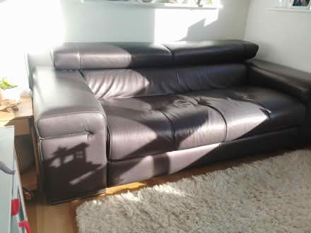 Photo of free Three seater leather sofa (SW18) #2