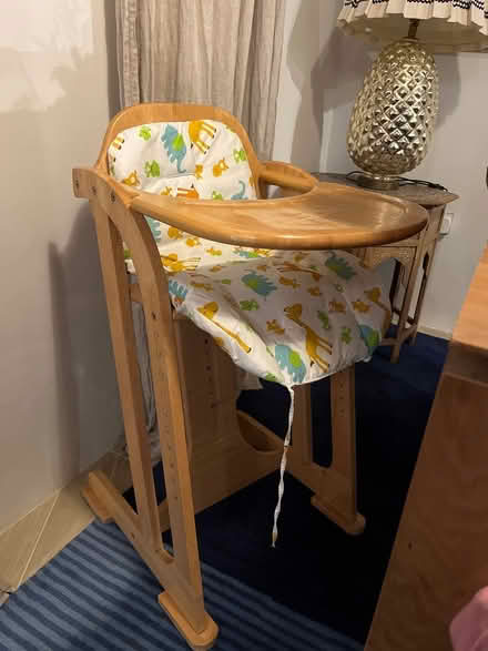 Photo of free Wooden high chair and cushion (W3 Acton) #1