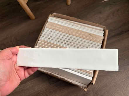 Photo of free Box of tiles - 25cm x 5cm white (BS3) #1