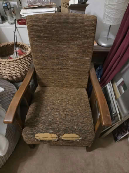 Photo of free Old wooden recliner chair (Frimley) #1