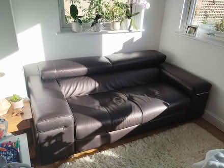 Photo of free Three seater leather sofa (SW18) #3